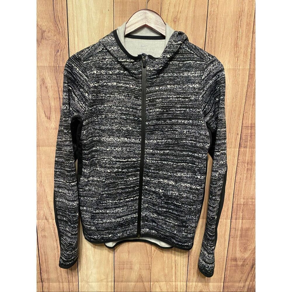Nike Therma-Fit M static grey light jacket zip up athletic active wear hoodie